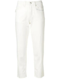 Frayed Hem White Jeans