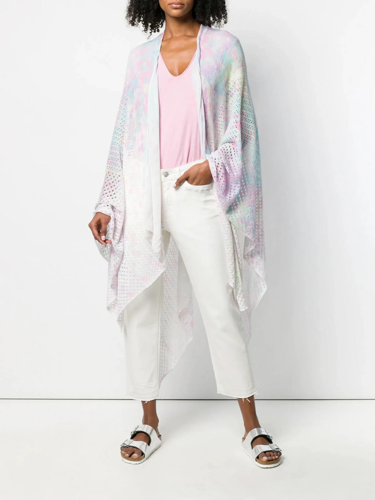 Frayed Hem White Jeans