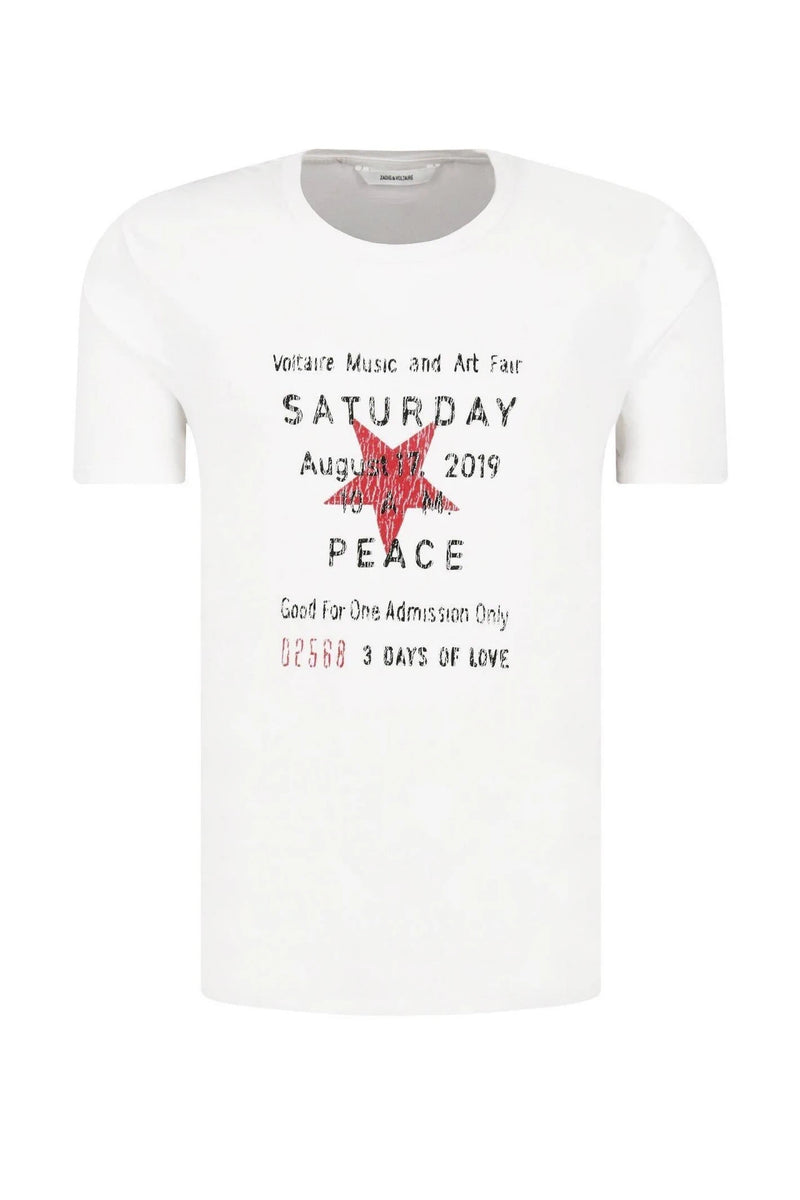 Ted Saturday White T-Shirt