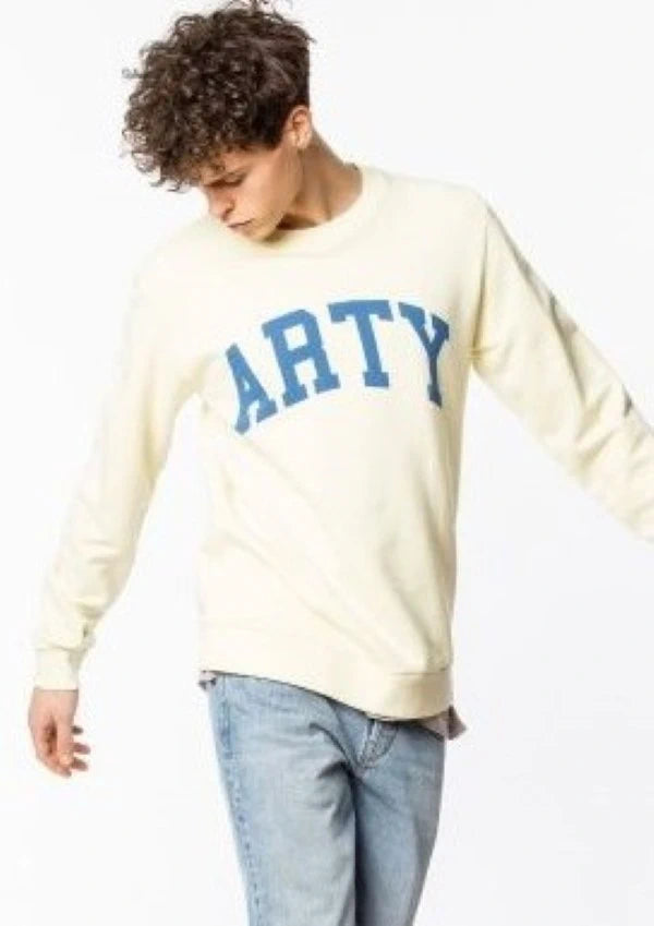 Arty Slogan Yellow Sweatshirt