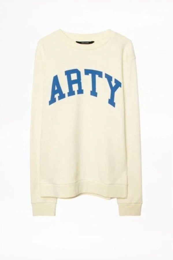 Arty Slogan Yellow Sweatshirt