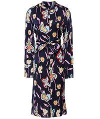 Satin Floral Multicolor Shirt Dress