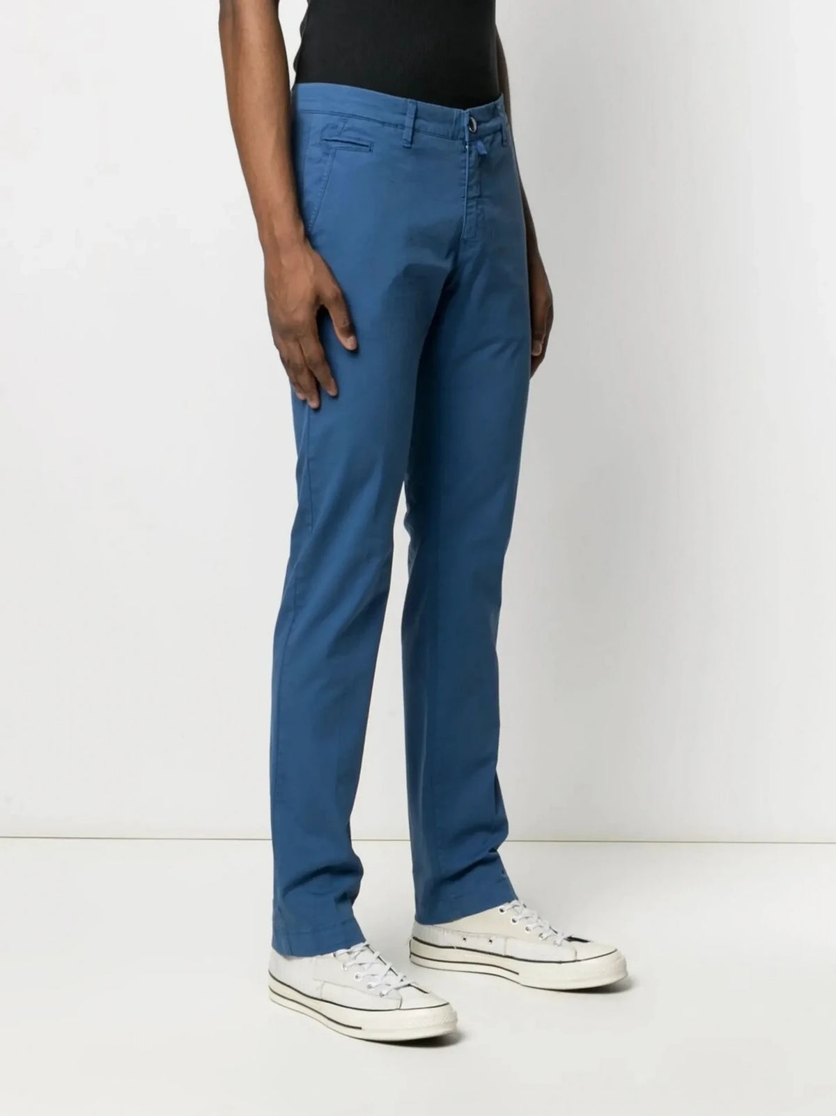 Slim-Cut Blue Chino Trousers