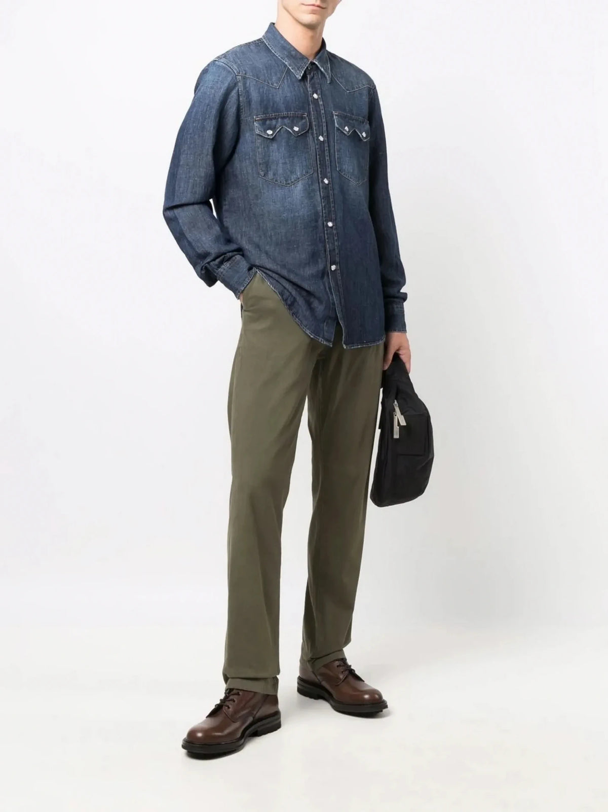 Mid-Rise Green Slimmy Chino