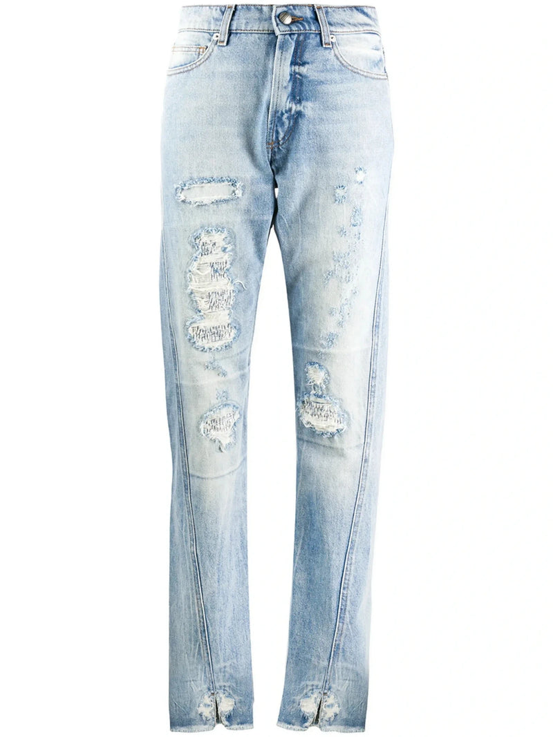 High-Rise Blue Jeans