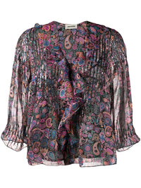Paisley Print Black Blouse