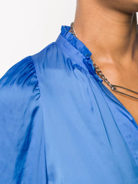 Titu Blue Satin Blouse