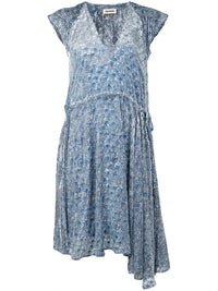 Asymmetric Blue Midi Dress