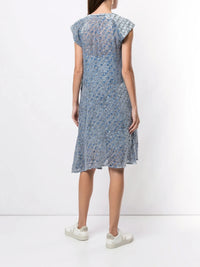 Asymmetric Blue Midi Dress