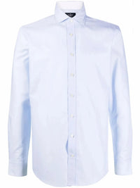 Embroidered Logo Blue Weave Shirt