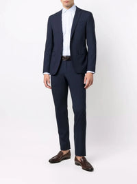 Embroidered Logo Blue Weave Shirt