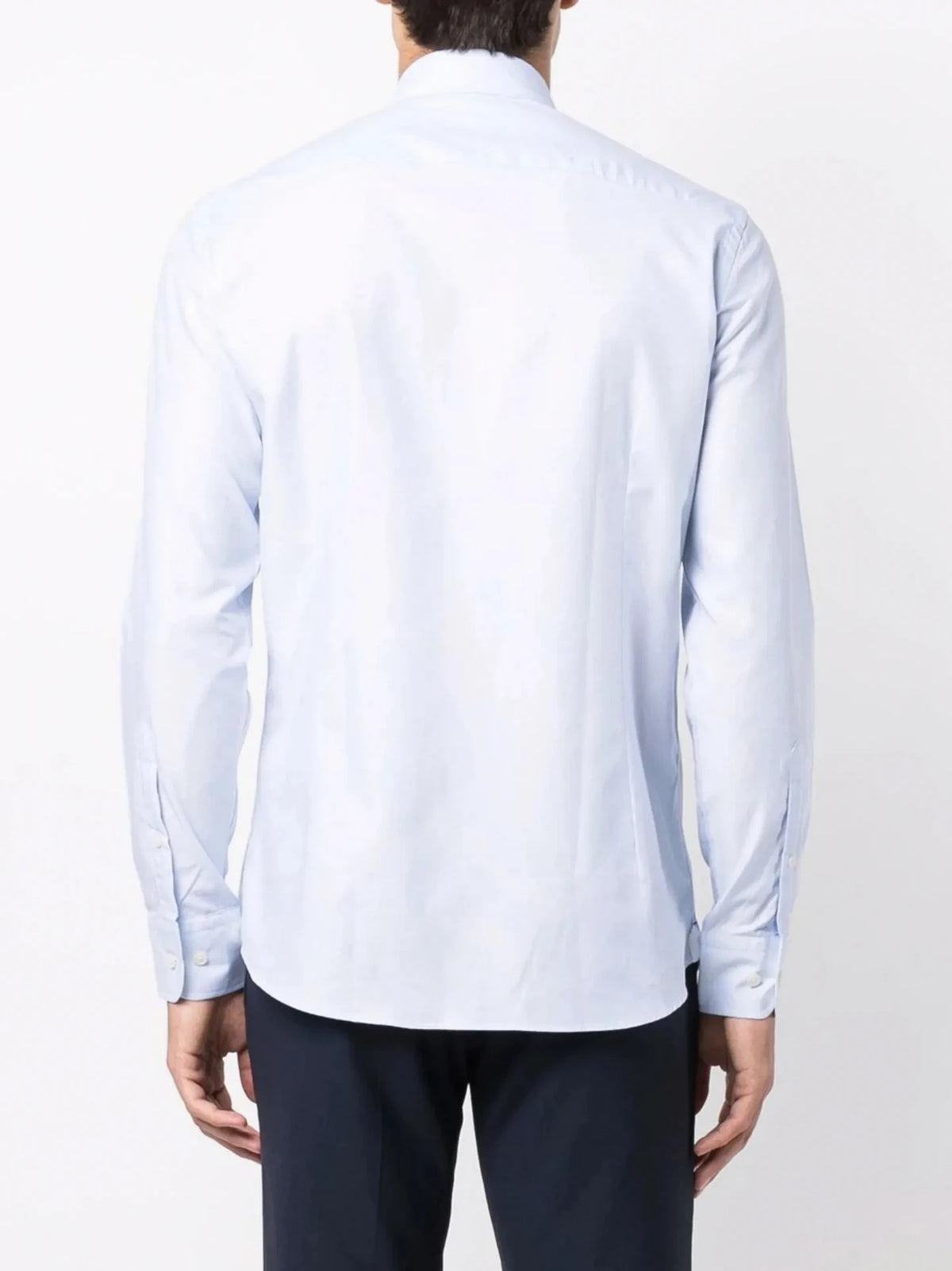 Embroidered Logo Blue Weave Shirt