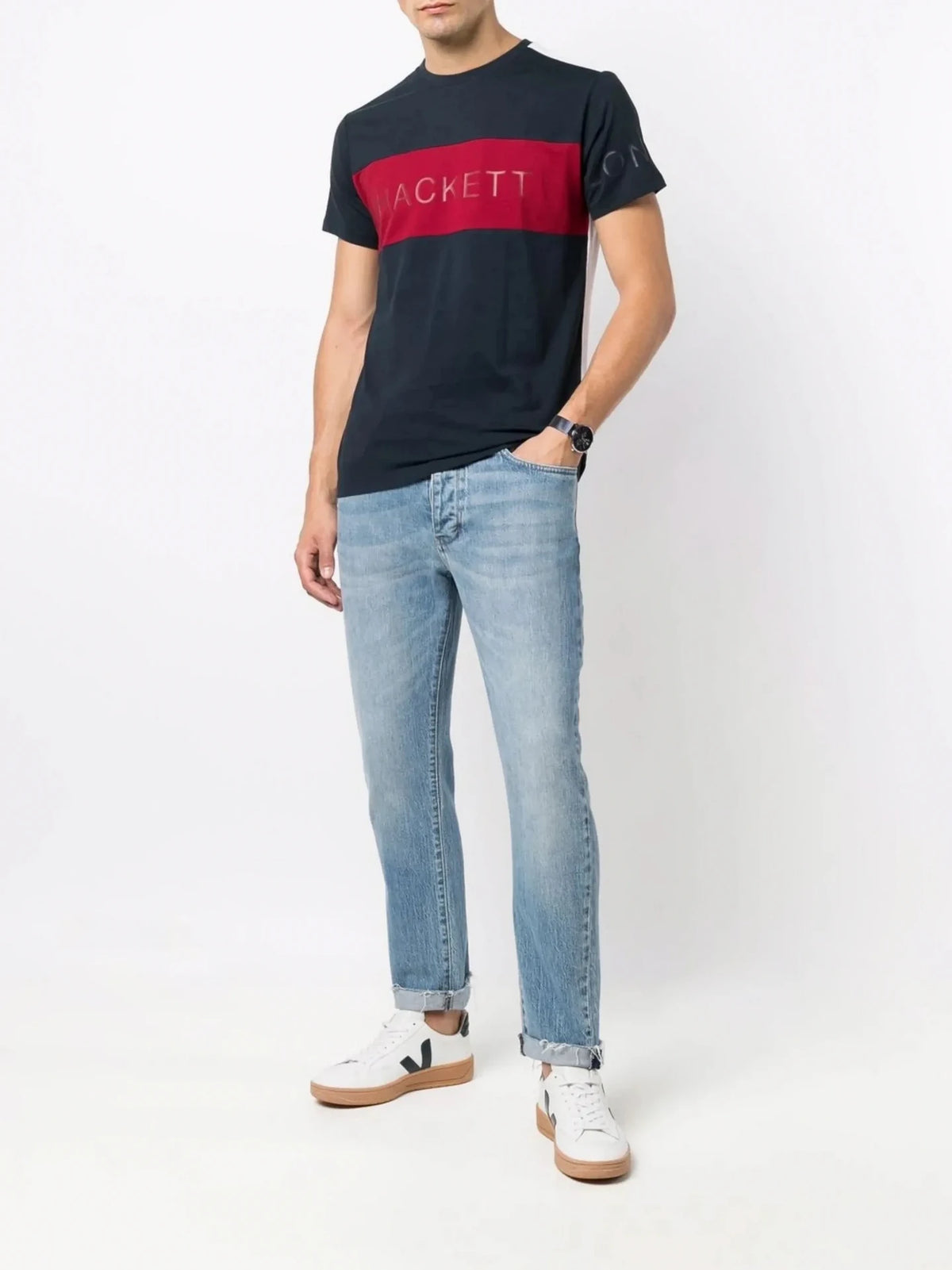 Fine Navy/Grey T-Shirt