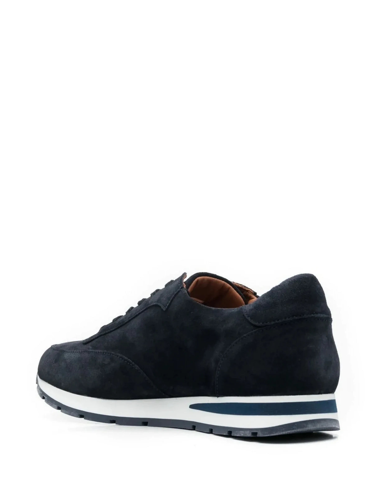 Perforated-Logo Suede Navy Blue Sneakers