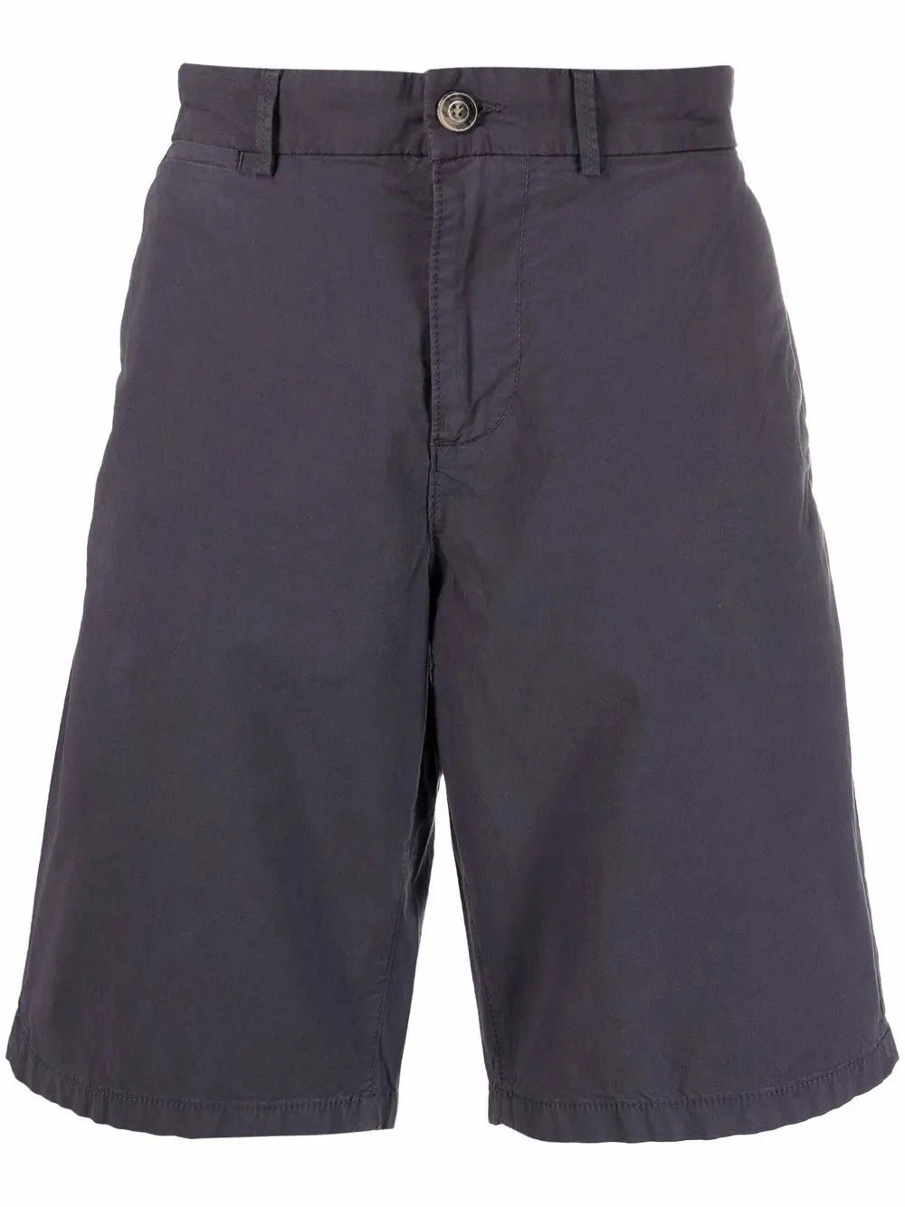 Knee-Length Navy Blue Chino Shorts