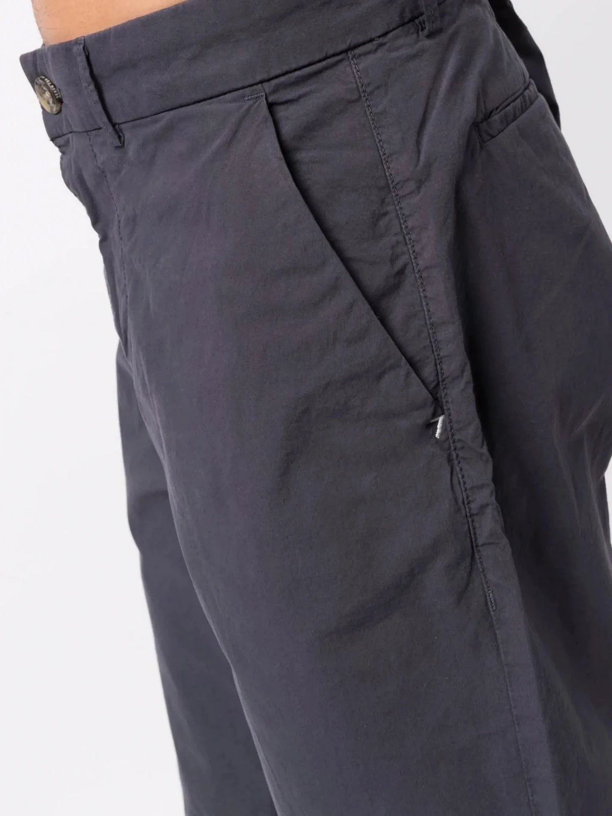 Knee-Length Navy Blue Chino Shorts