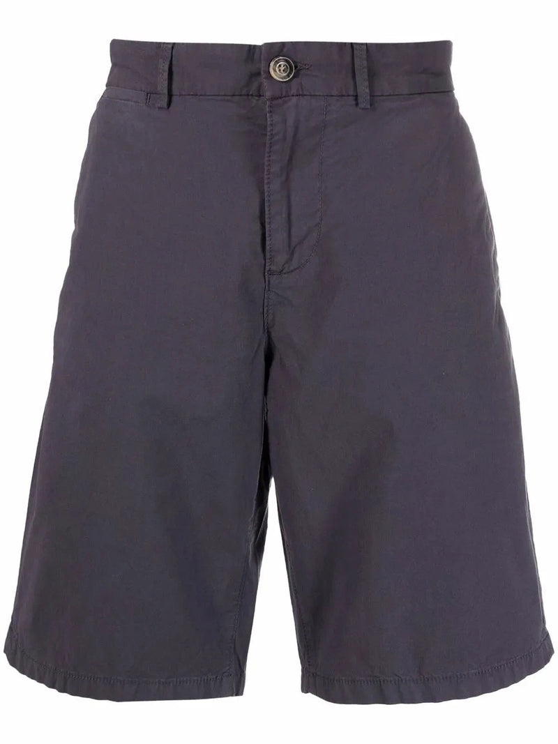Knee-Length Navy Blue Chino Shorts