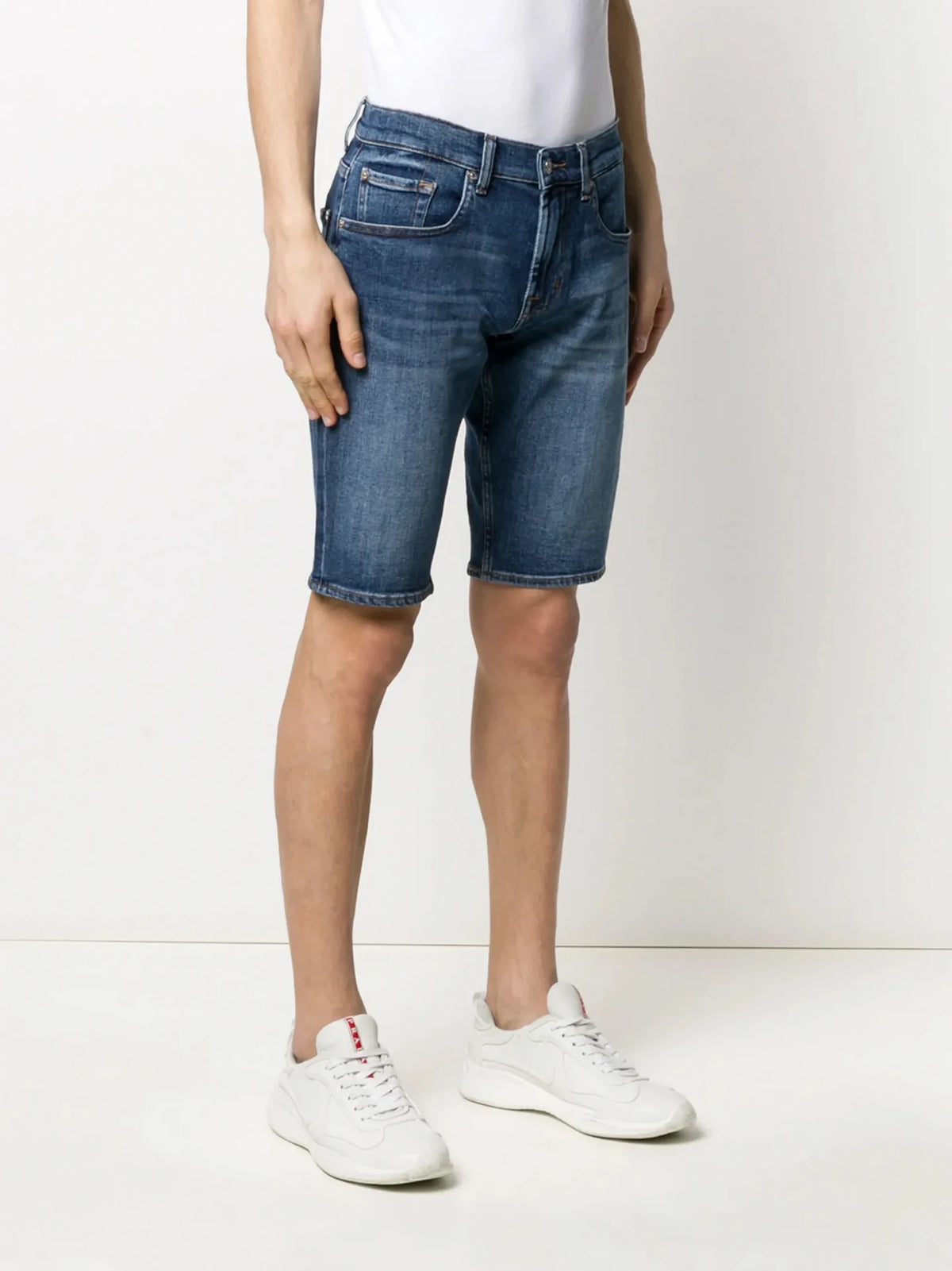 Regular Fit Blue Denim Shorts