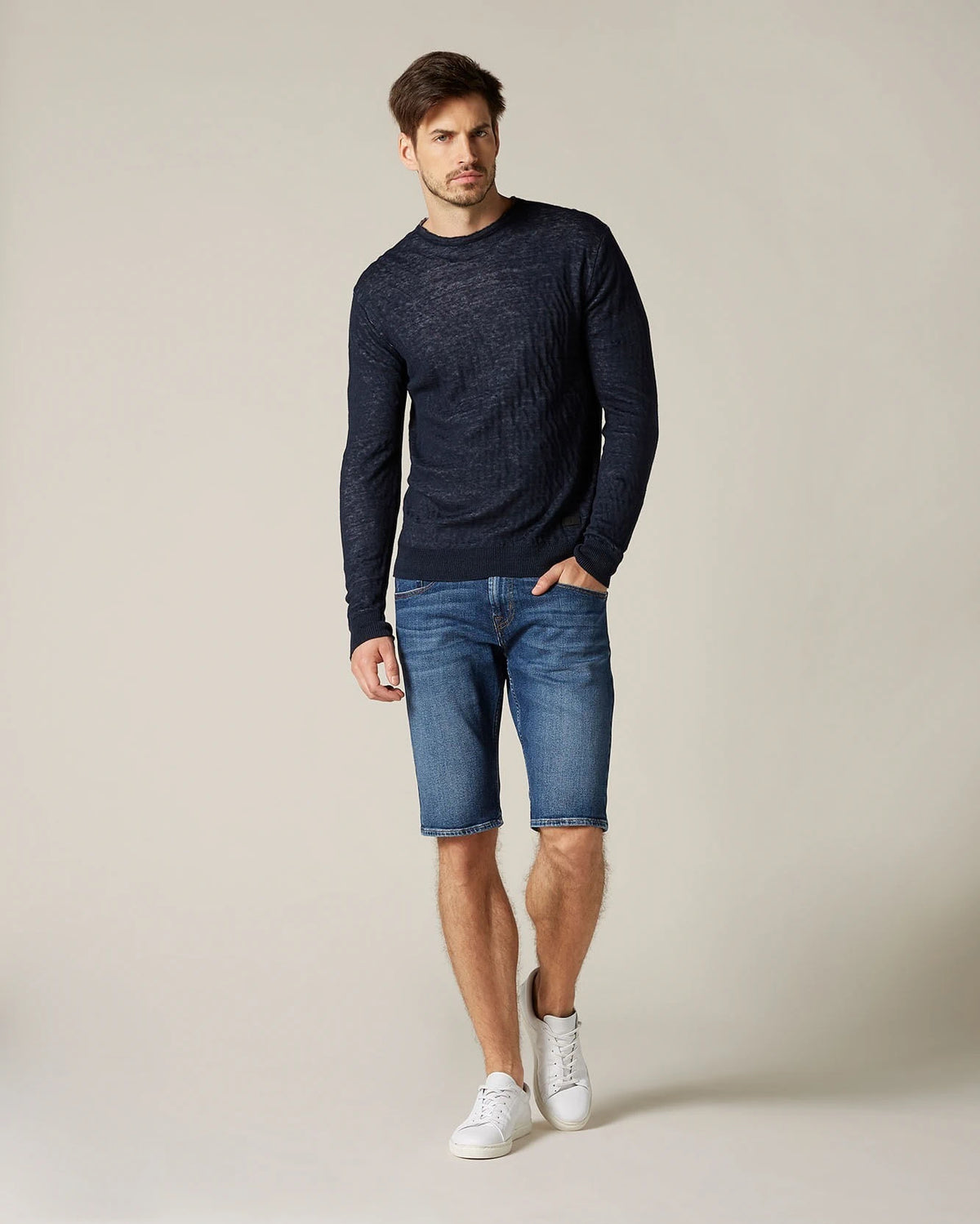 Regular Fit Blue Denim Shorts