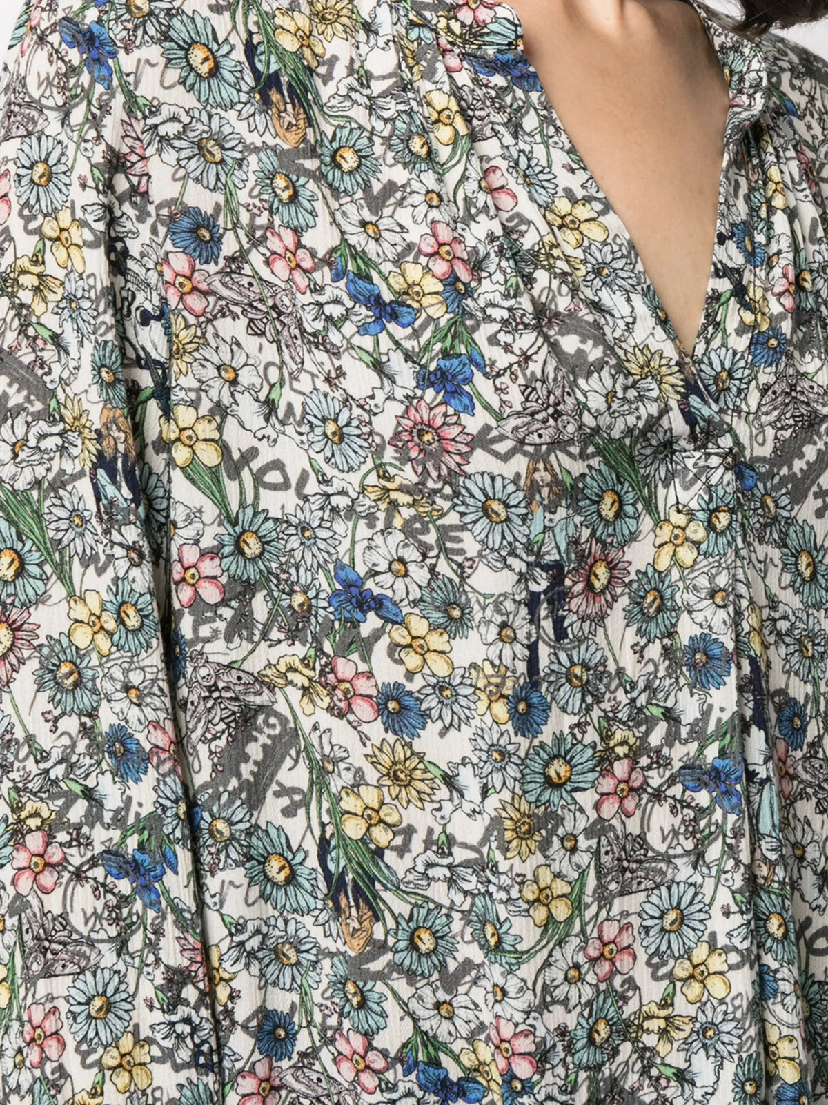 Crinkled Floral Judo Blouse