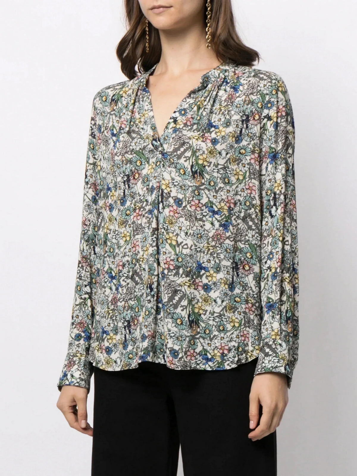 Crinkled Floral Judo Blouse