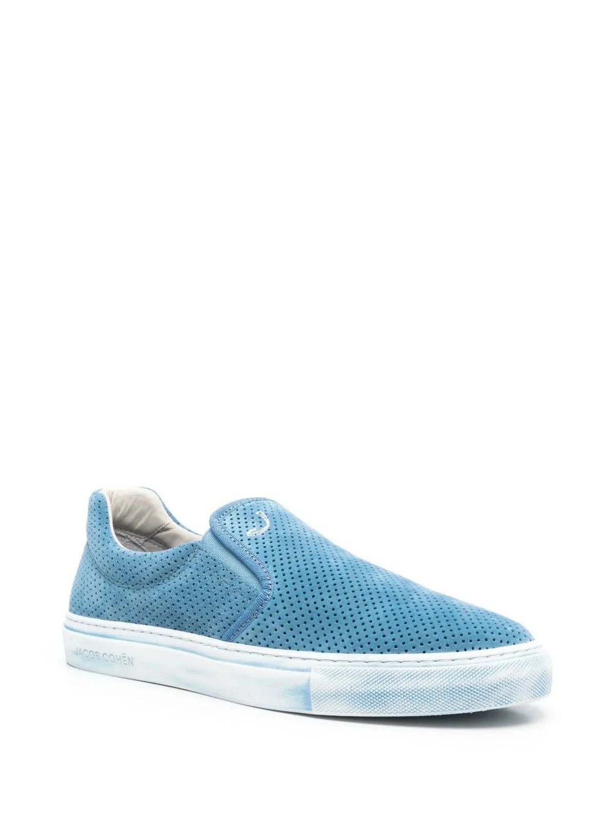 Perforated Slip-On Blue Sneakers