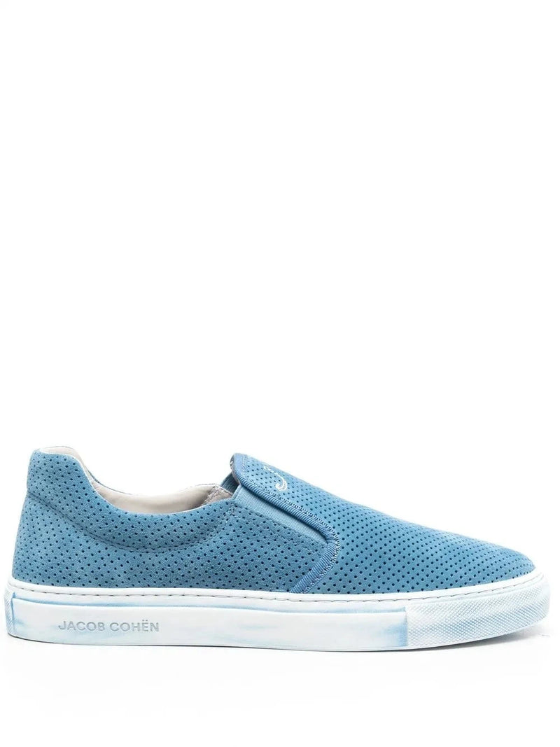 Perforated Slip-On Blue Sneakers