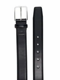 Embossed Black Leather Belt