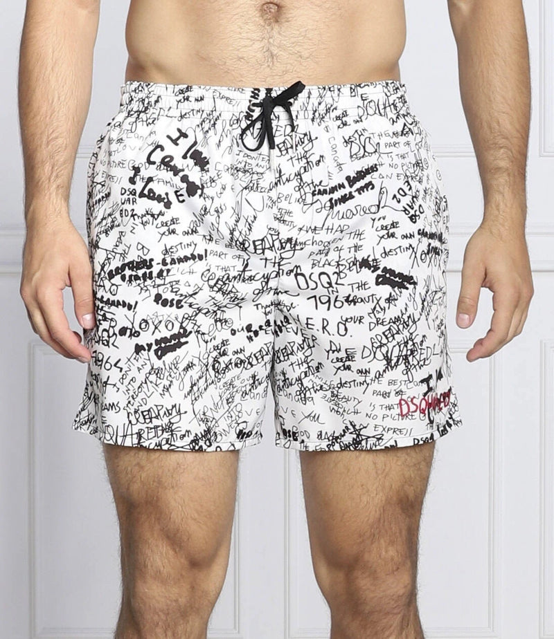 Regular Fit White Swimming Shorts