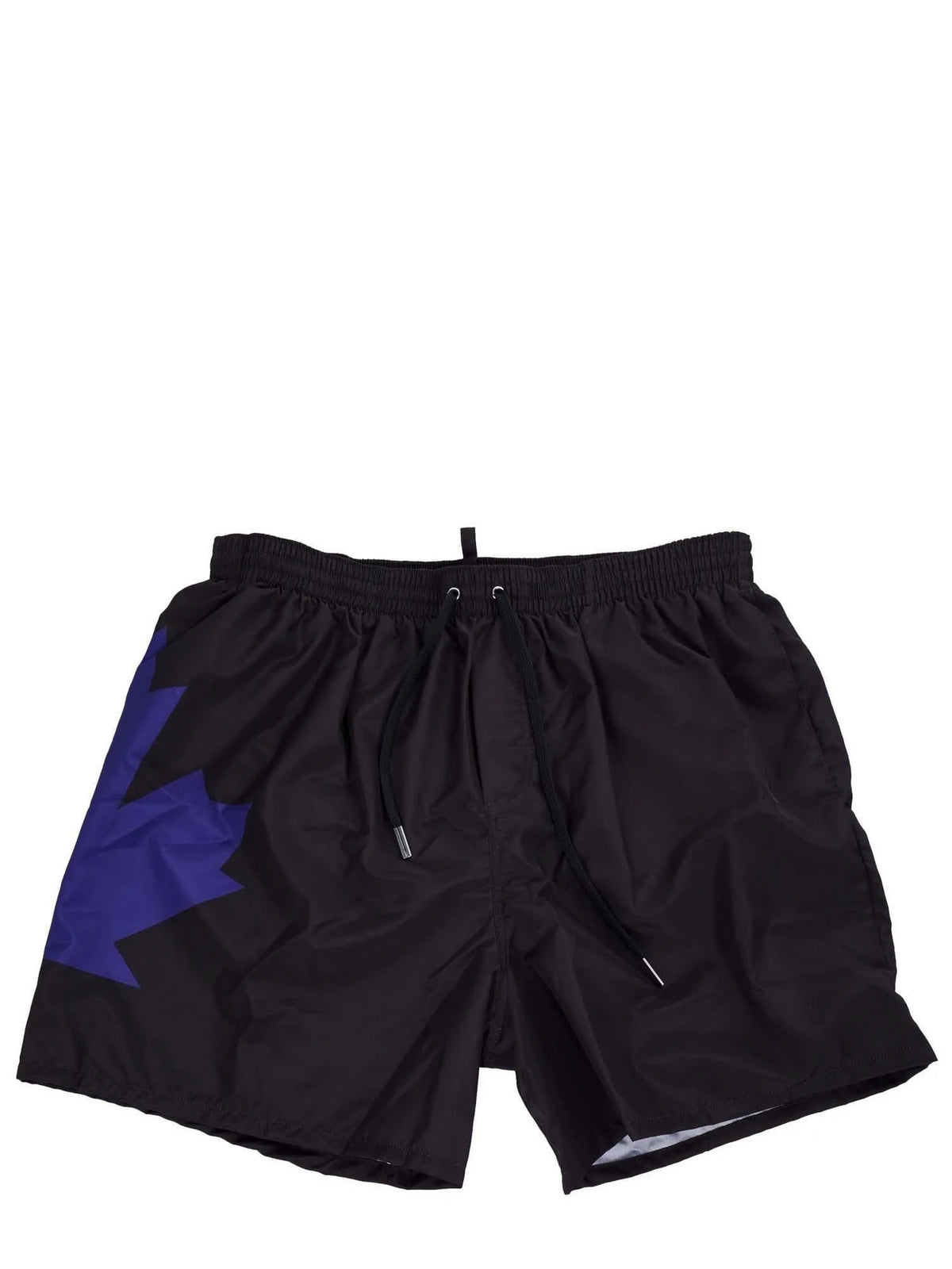 Elastic Waist Black Swimming Shorts