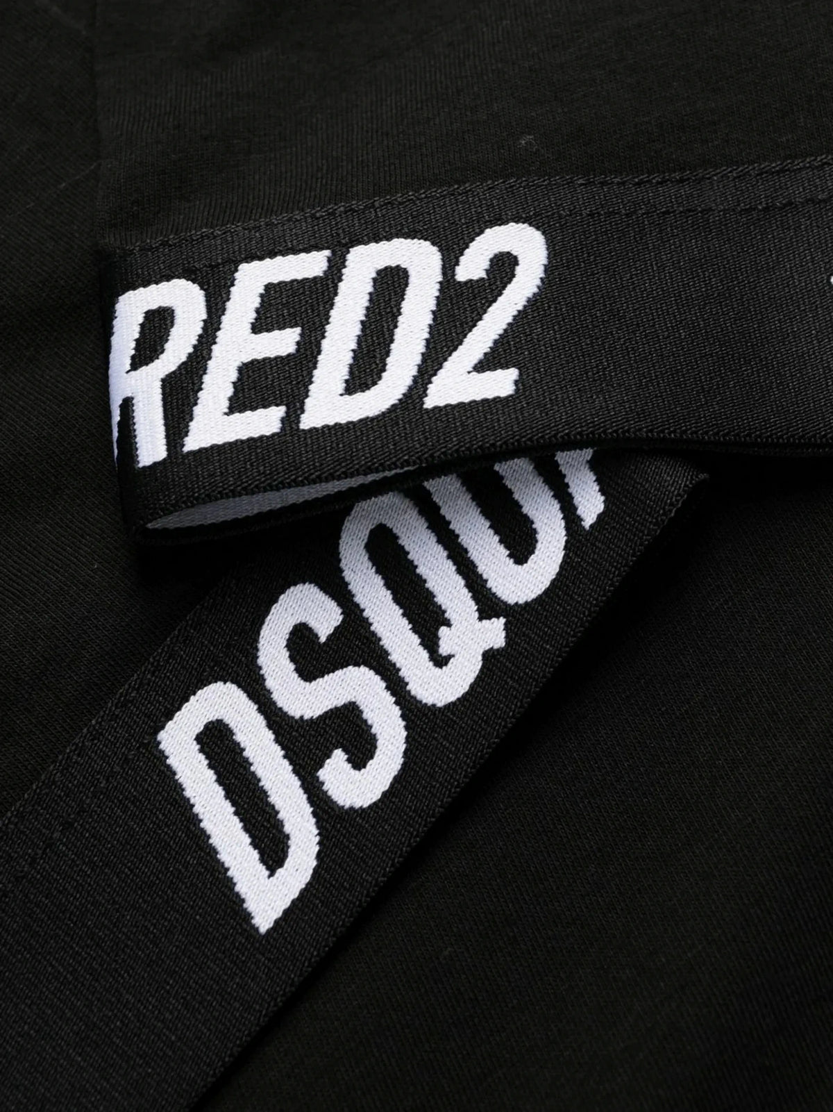 Logo-Print Black Round Neck T-Shirt