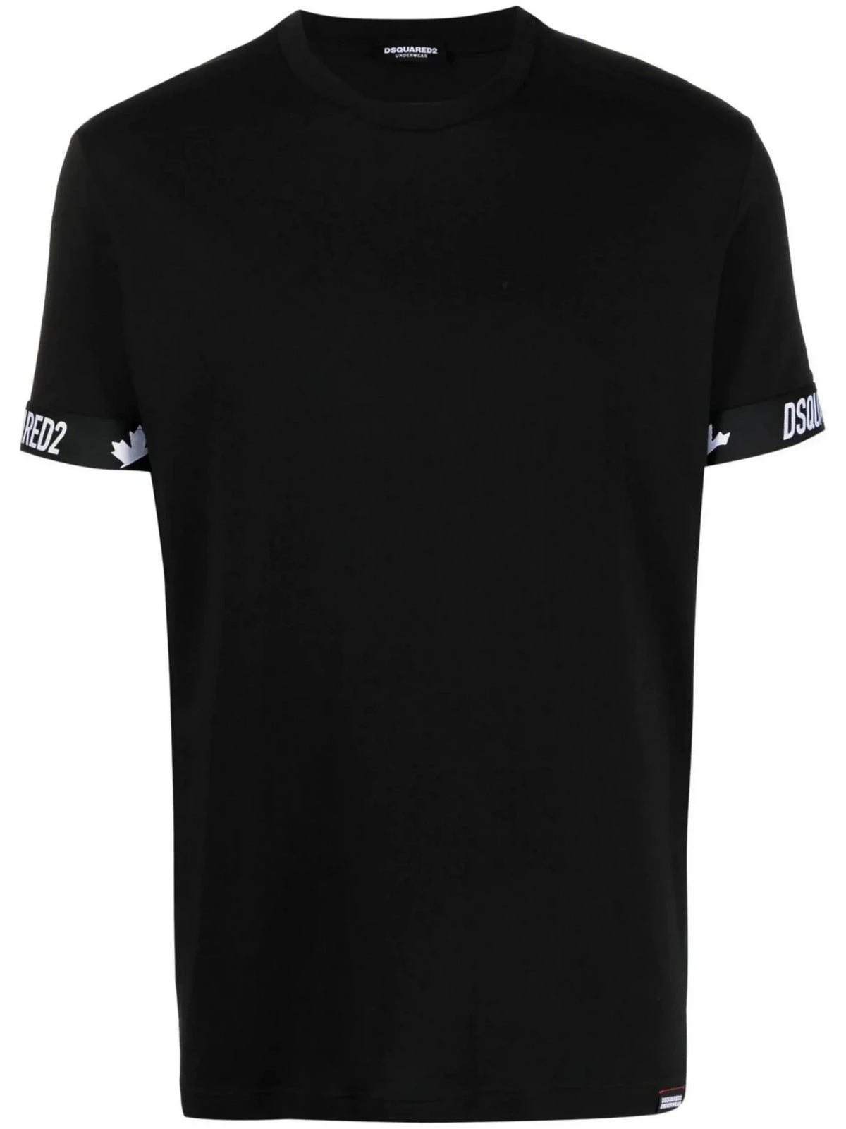 Logo-Print Black Round Neck T-Shirt