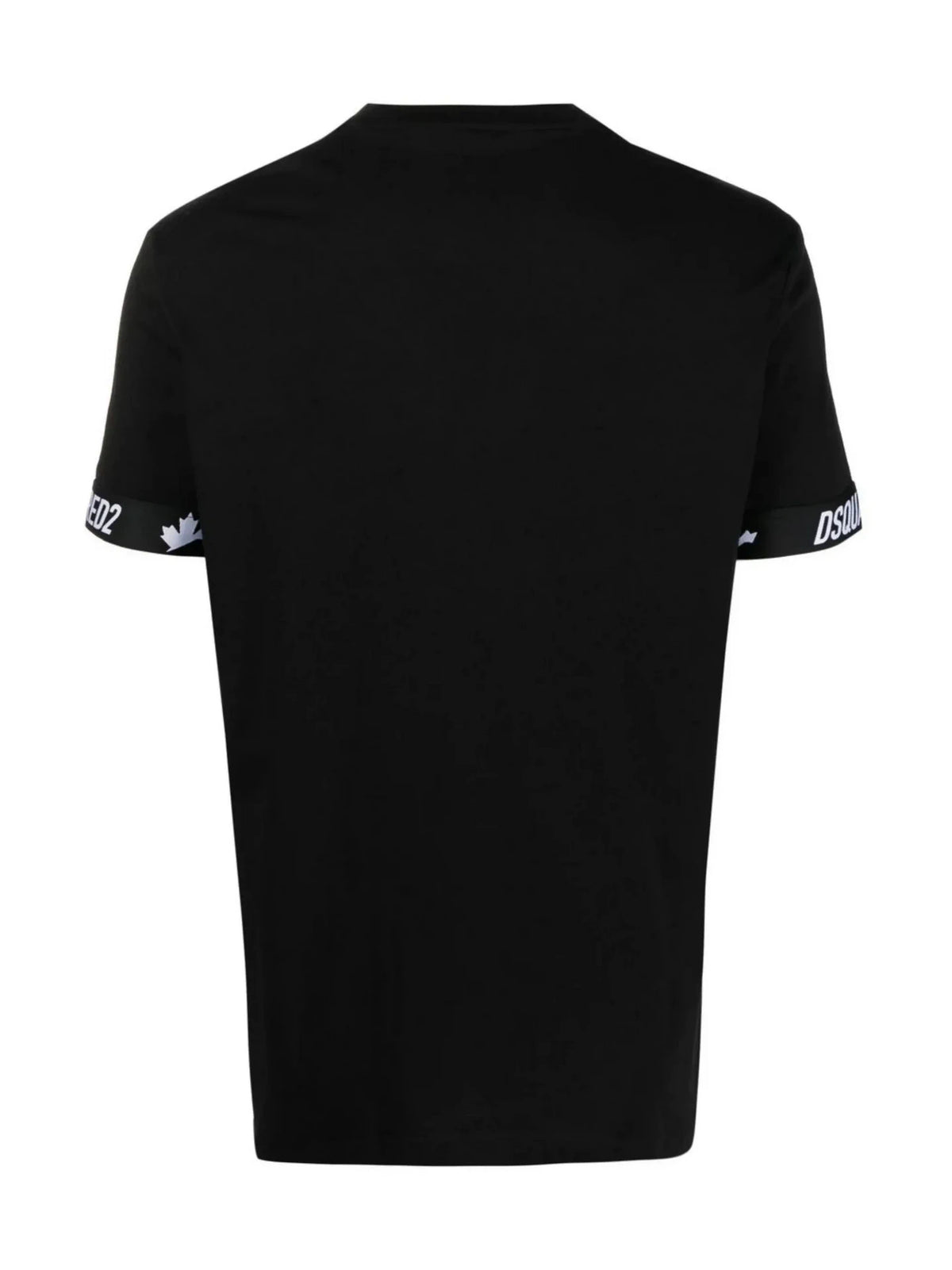 Logo-Print Black Round Neck T-Shirt