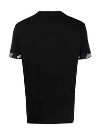 Logo-Print Black Round Neck T-Shirt