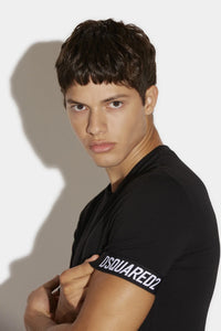 Logo-Print Black Round Neck T-Shirt