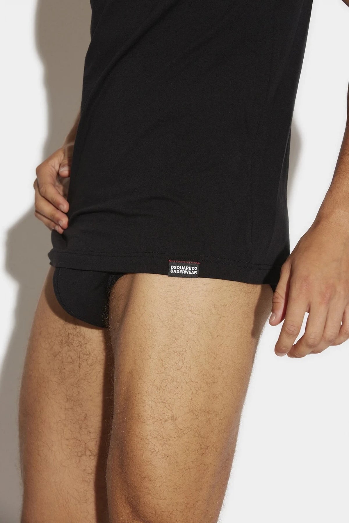 Logo-Print Black Round Neck T-Shirt