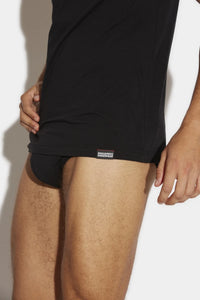 Logo-Print Black Round Neck T-Shirt