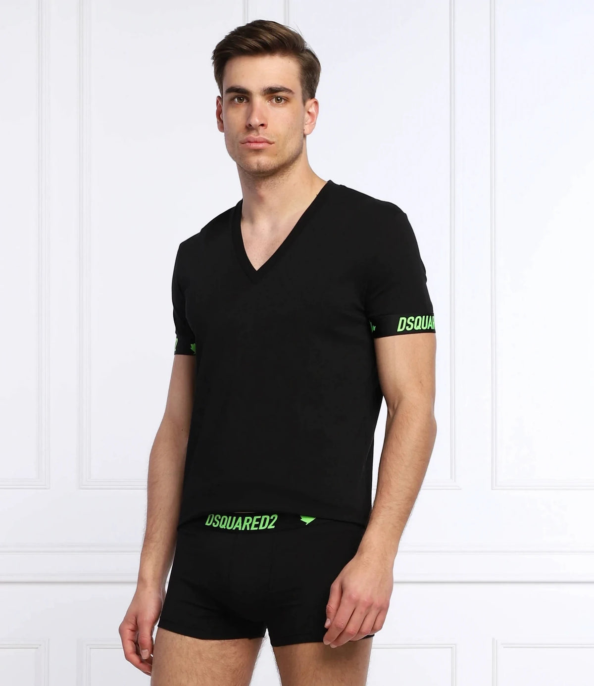 Slim Fit Black V-Neck T-Shirt