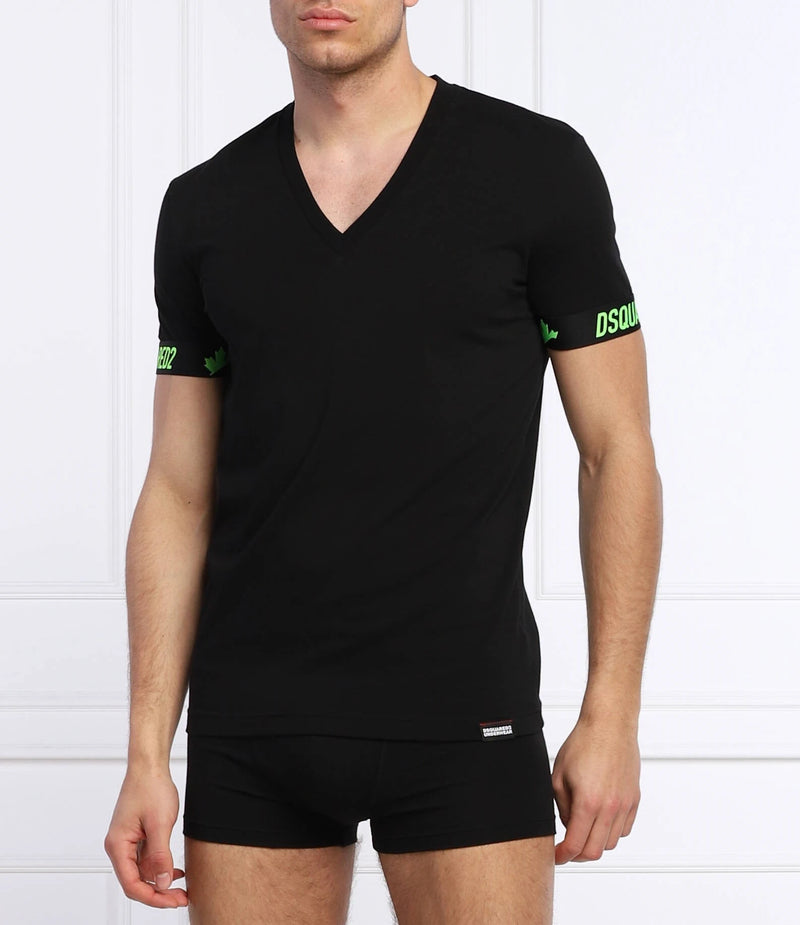 Slim Fit Black V-Neck T-Shirt