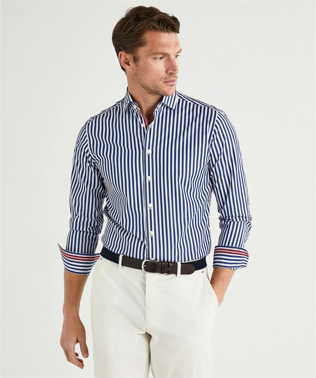 Bold Stripe White/Blue Shirt