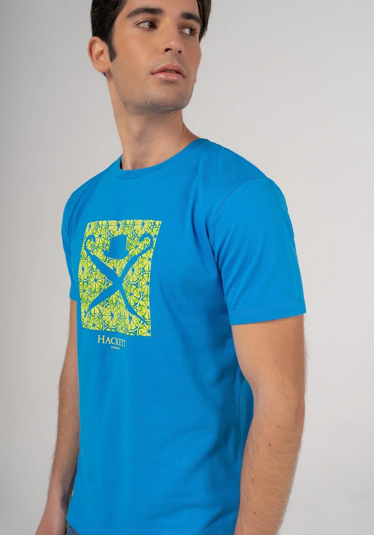 Citrus Print Blue Tee