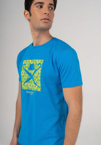 Citrus Print Blue Tee