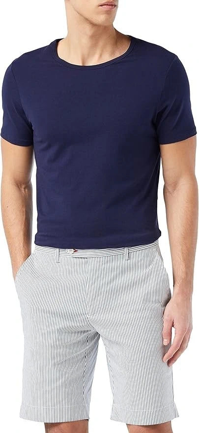 Chambray Stripe Blue Shorts