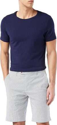 Chambray Stripe Blue Shorts