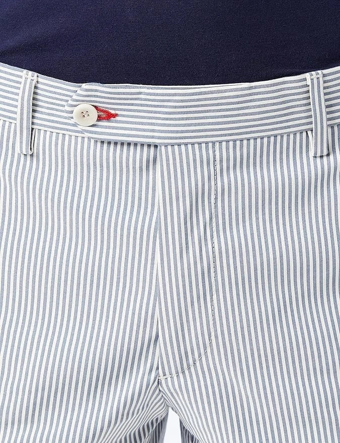Chambray Stripe Blue Shorts