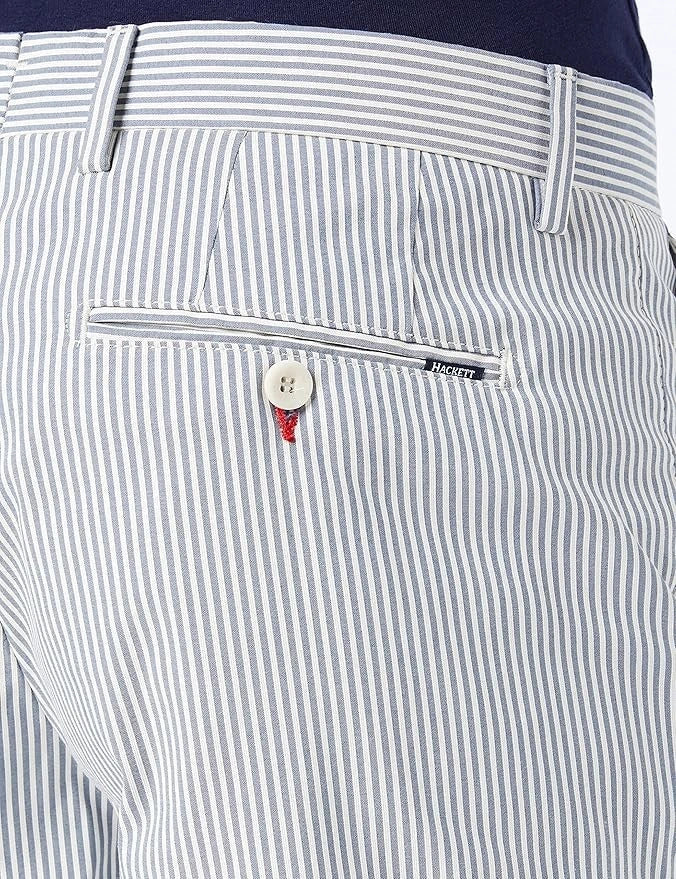 Chambray Stripe Blue Shorts