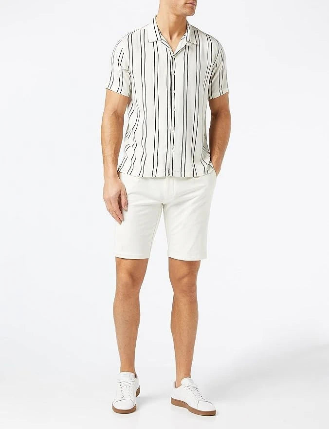 Knit Drawstring White Shorts