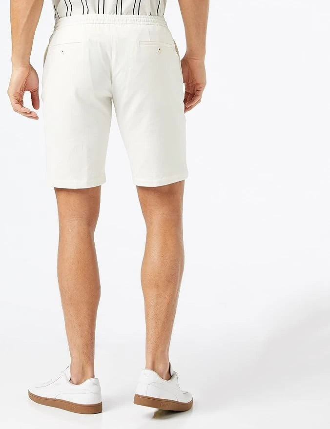 Knit Drawstring White Shorts