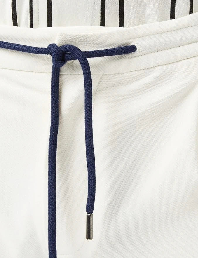 Knit Drawstring White Shorts