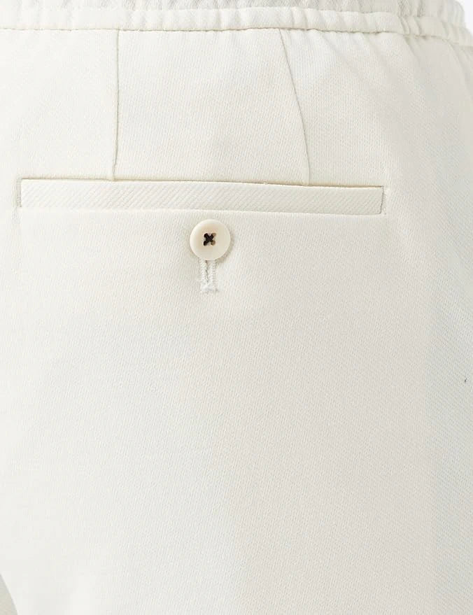 Knit Drawstring White Shorts